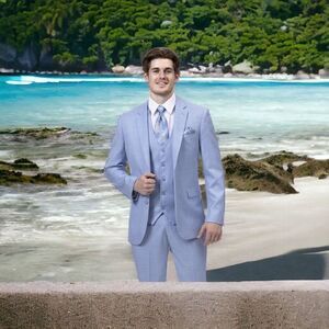 MEN'S EJ SAMUEL SKY BLUE 3 PIECE FASHION SUIT. M 18022